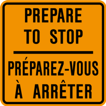 PREPARE TO STOP/Préparez-vous à arrêter Tab